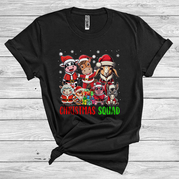 MacnyStore - Christmas Squad Funny Farm Animal Wearing Santa Costume T-Shirt