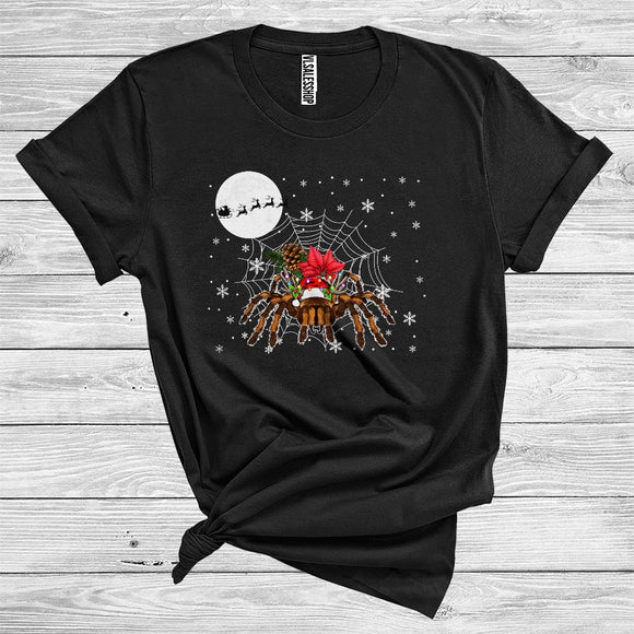 MacnyStore - Christmas Tarantula Santa Reindeer Xmas Lights Funny Wild Animal Zoo Lover T-Shirt