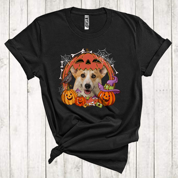 MacnyStore - Corgi Inside Carved Pumpkin Cute Halloween Costume Witch Pumpkin Animal Lover T-Shirt