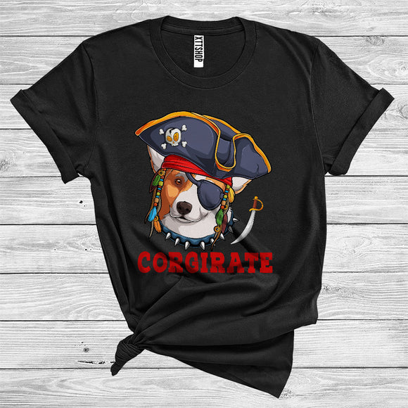 MacnyStore - Corgirate Funny Corgi Pirate Cosplay Animal Lover Matching Family Kids T-Shirt