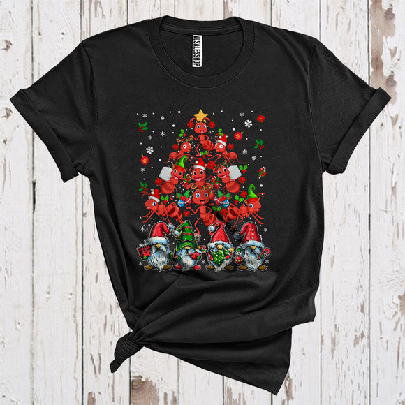 MacnyStore - Cute Ant Christmas Tree Funny Christmas Lights Xmas Gnome Ant Lover T-Shirt