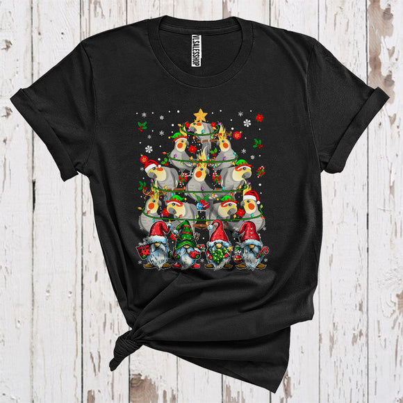 MacnyStore - Cute Cockatiel Christmas Tree Funny Christmas Lights Xmas Gnome Cockatiel Lover T-Shirt