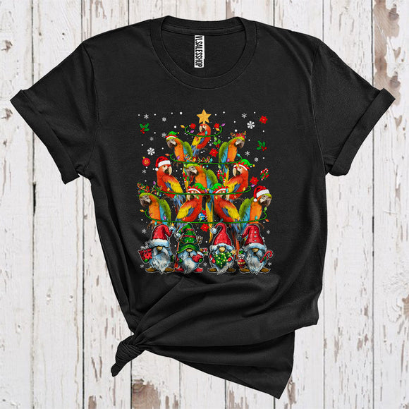 MacnyStore - Cute Maccaw Christmas Tree Funny Christmas Lights Xmas Gnome Maccaw Lover T-Shirt