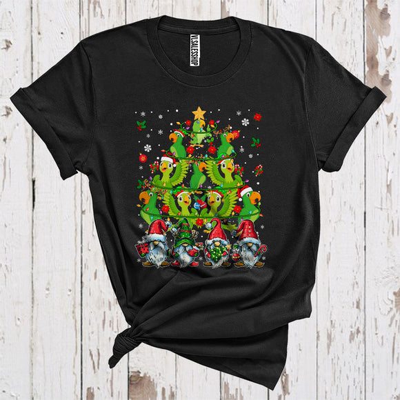 MacnyStore - Cute Parrot Christmas Tree Funny Christmas Lights Xmas Gnome Parrot Lover T-Shirt