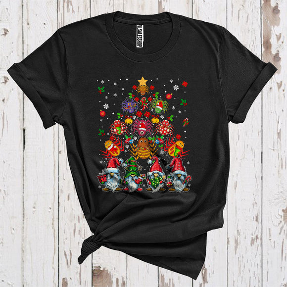 MacnyStore - Cute Spider Christmas Tree Funny Christmas Lights Xmas Gnome Spider Lover T-Shirt