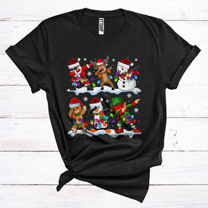 MacnyStore - Dabbing Santa Reindeer Elf Snowman Penguin Gingerbread Man Lover, Christmas T-Shirt