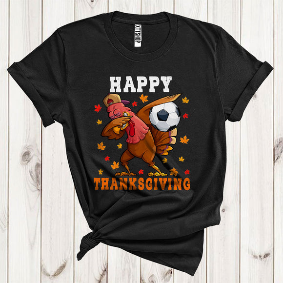 MacnyStore - Dabbing Turkey Soccer Cool Fall Turkey Autumn Lover Matching Player Thanksgiving T-Shirt