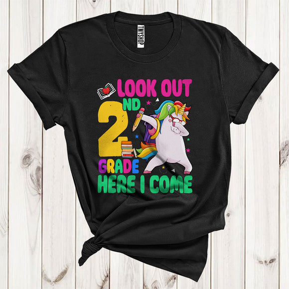 MacnyStore - Dabbing Unicorn Pencil Look Out 2nd Grade Here I Come Cute Back To School Kids T-Shirt