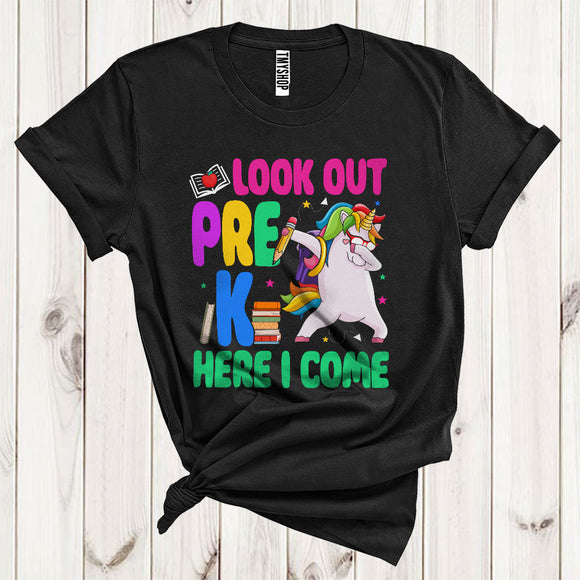 MacnyStore - Dabbing Unicorn Pencil Look Out Pre-K Here I Come Cute Back To School Kids T-Shirt