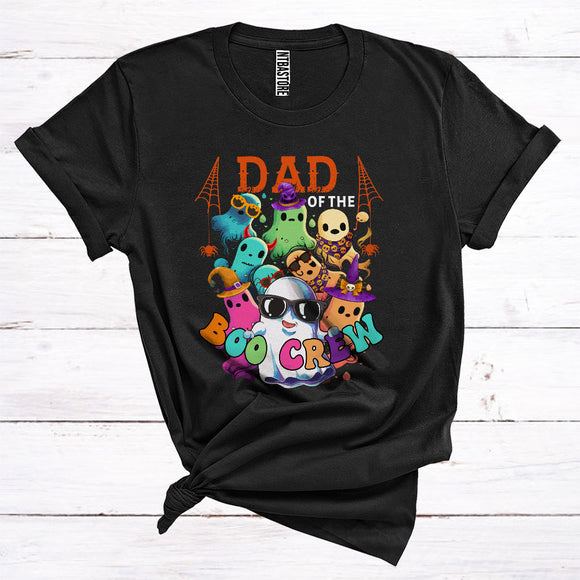 MacnyStore - Dad Of The Boo Team Crew Cute Ghost Witch Sunglasses Boo Halloween Family Group T-Shirt