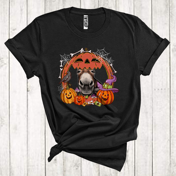 MacnyStore - Donkey Inside Carved Pumpkin Cute Halloween Costume Witch Pumpkin Farm Animal Lover T-Shirt