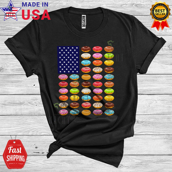 MacnyStore - Donut American Flag Cool Fast Food Lover Patriotic Summer Vacation 4th Of July T-Shirt