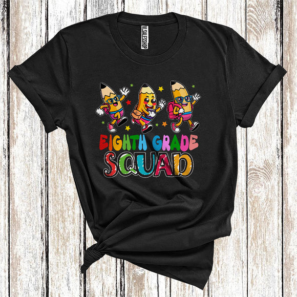 MacnyStore - Eighth Grade Squad Funny Three Pencils Students Back To School First Day Of School T-Shirt
