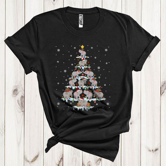MacnyStore - Elephant Christmas Tree Light Funny Wild Animal Lover Christmas Costume T-Shirt