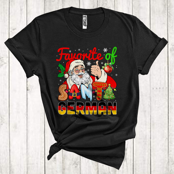 MacnyStore - Favorite Of Santa German Funny Christmas Santa German Matching Xmas Pajama Family Group T-Shirt