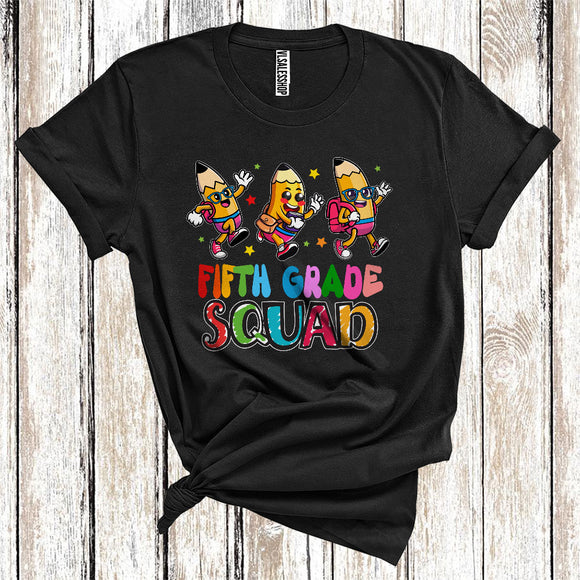 MacnyStore - Fifth Grade Squad Funny Three Pencils Students Back To School First Day Of School T-Shirt