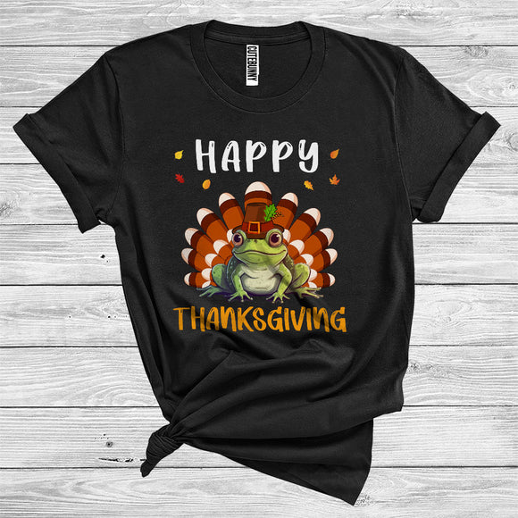 MacnyStore - Frog As Turkey Wearing Pilgrim Matching Turkey Hunting Wild Animal Happy Thanksgiving T-Shirt