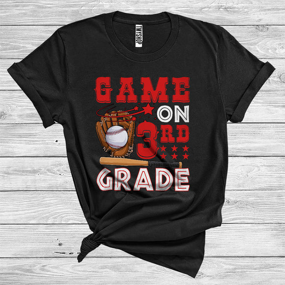 MacnyStore - Games On 3rd Grade Funny Baseball Team First Day Of School Sports Lover Back To School T-Shirt