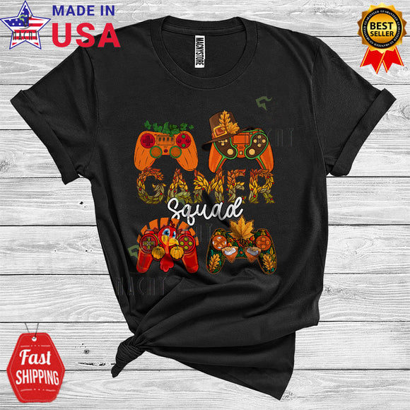 MacnyStore - Gaming Squad Funny Game Controllers Thanksgiving Pumpkin Pie Pilgrim Turkey Lover T-Shirt