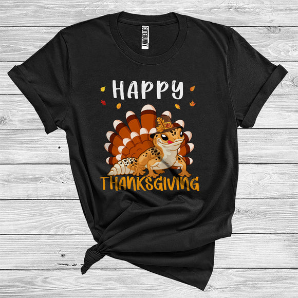 MacnyStore - Gecko As Turkey Wearing Pilgrim Matching Turkey Hunting Wild Animal Happy Thanksgiving T-Shirt