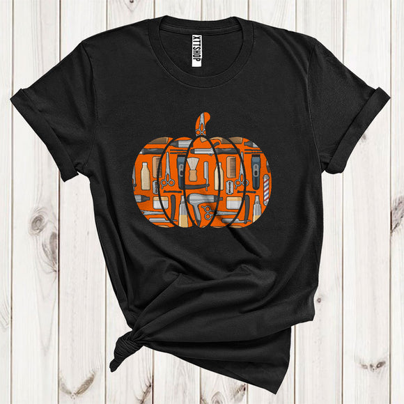 MacnyStore - Hair Stylist Tools Pumpkin Shape Funny Halloween Costume Matching Careers Group T-Shirt
