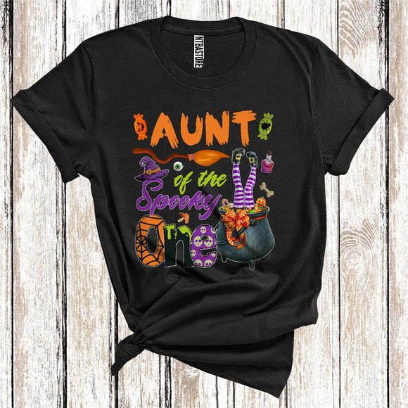 MacnyStore - Halloween Aunt Of The Spooky One Funny Witch On Cooking Pot Family Group T-Shirt