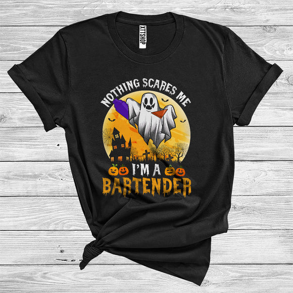 MacnyStore - Halloween Ghost Boo Nothing Scares Me I'm A Bartender Funny Careers Group T-Shirt