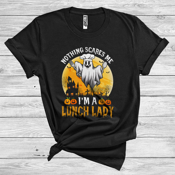 MacnyStore - Halloween Ghost Boo Nothing Scares Me I'm A Lunch Lady Funny Careers Group T-Shirt