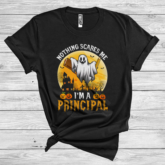 MacnyStore - Halloween Ghost Boo Nothing Scares Me I'm A Principal Funny Careers Group T-Shirt