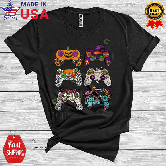 MacnyStore - Halloween Game Controllers Funny Witch Pumpkin Mummy Zombie Gaming Lover T-Shirt