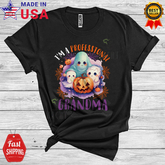 MacnyStore - Halloween I'm A Professional Grandma Funny Pumpkin Ghost Proud Family Group T-Shirt
