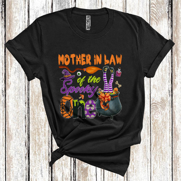 MacnyStore - Halloween Mother In Law Of The Spooky One Funny Witch On Cooking Pot Family Group T-Shirt