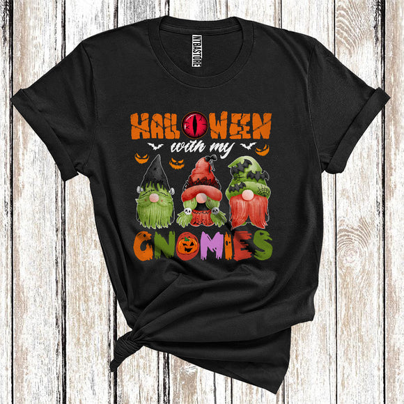MacnyStore - Halloween With My Gnomies Cute Three Gnomes Costume Kids T-Shirt