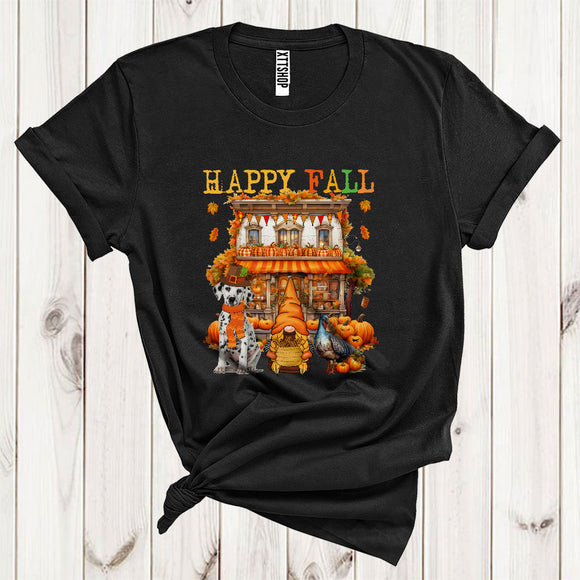 MacnyStore - Happy Fall Cool Thanksgiving Autumn House Gnome Turkey Dalmatian Pumpkin Lover T-Shirt