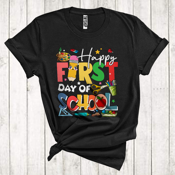MacnyStore - Happy First Day Of School Cute Pencil Back To School Teacher Student Kids Matching Group T-Shirt