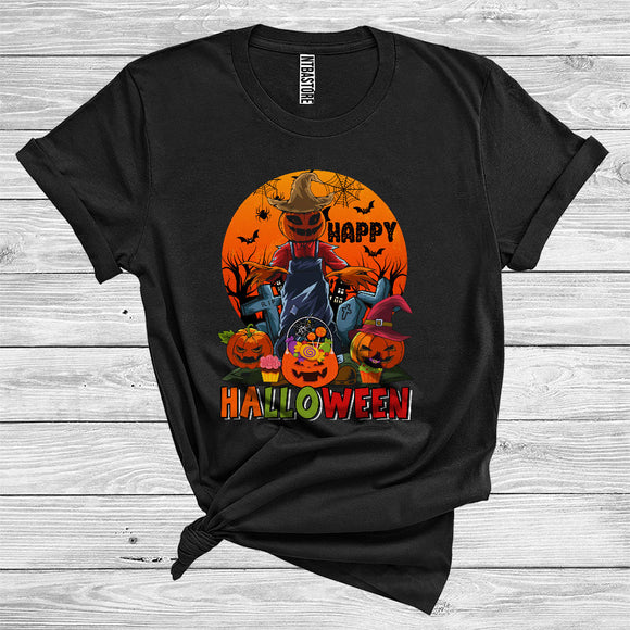 MacnyStore - Happy Halloween Funny Witch Carved Pumpkin Candy Trick Or Treat Lover Matching Family Group T-Shirt