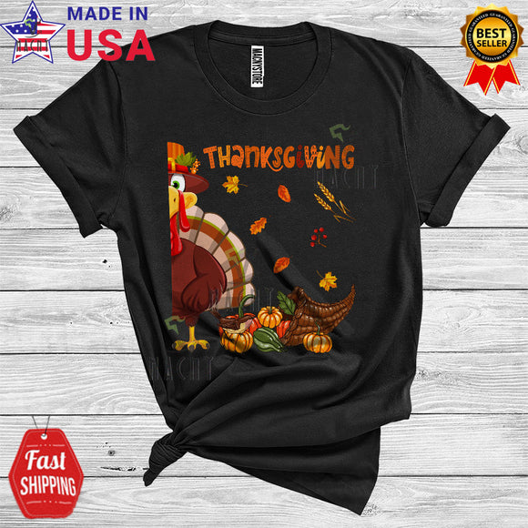 MacnyStore - Happy Thanksgiving Turkey Couple Cute Turkey Left Half Matching Couple Twins T-Shirt
