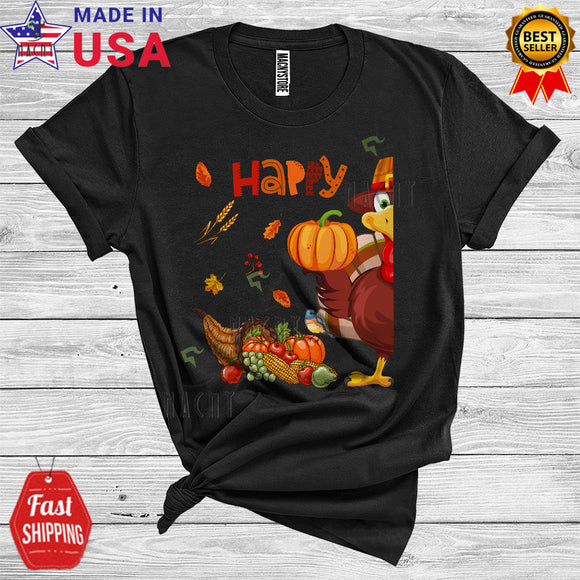MacnyStore - Happy Thanksgiving Turkey Couple Cute Turkey Right Half Matching Couple Twins T-Shirt