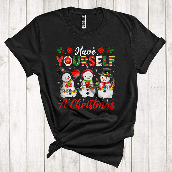 MacnyStore - Have Yourself A Christmas Funny Snowmans Wearing Fall Craft Xmas Lights T-Shirt