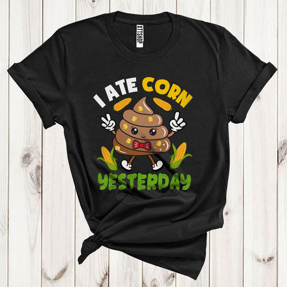 MacnyStore - I Ate Corn Yesterday Funny Sarcastic Halloween Costume Kids Poop Corn Lover T-Shirt