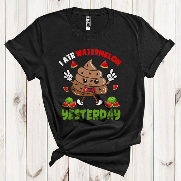 MacnyStore - I Ate Watermelon Yesterday Funny Sarcastic Halloween Costume Kids Poop Watermelon Fruit Lover T-Shirt