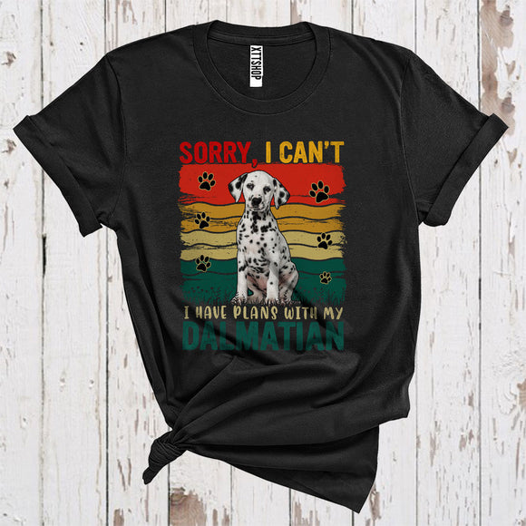 MacnyStore - Vintage Retro Sorry I Have Plans With My Dalmatian Cute Owner Puppy Paws Animal Lover T-Shirt