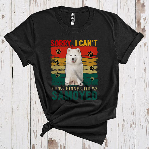 MacnyStore - Vintage Retro Sorry I Have Plans With My Samoyed Cute Owner Puppy Paws Animal Lover T-Shirt