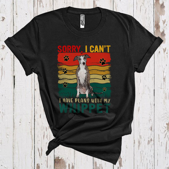 MacnyStore - Vintage Retro Sorry I Have Plans With My Whippet Cute Owner Puppy Paws Animal Lover T-Shirt