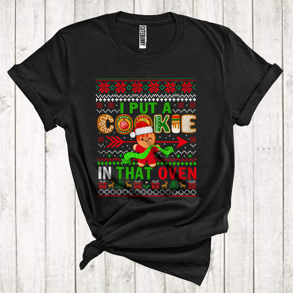 MacnyStore - I Put A Cookie In That Oven Funny Christmas Sweater Pregnancy Announcement T-Shirt