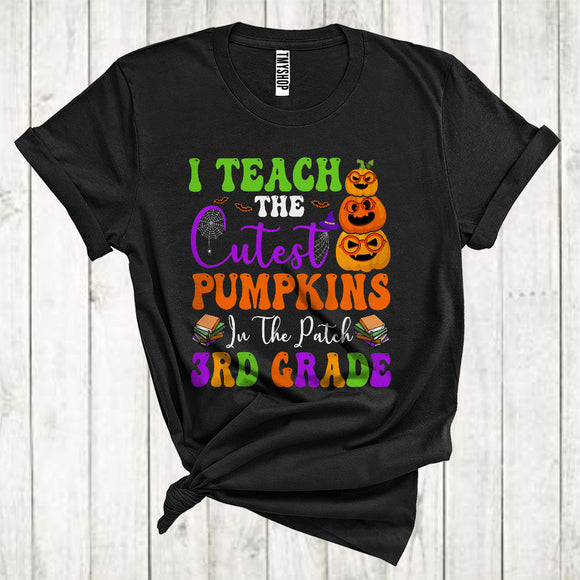 MacnyStore - I Teach The Cutest Pumpkins In The Patch 3rd Grade Cute Halloween Costume Teacher Group T-Shirt