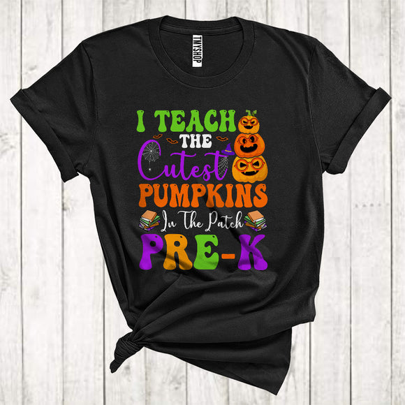 MacnyStore - I Teach The Cutest Pumpkins In The Patch Pre-K Cute Halloween Costume Teacher Group T-Shirt