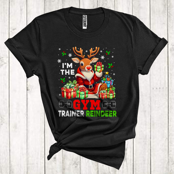 MacnyStore - I'm The Gym Trainer Reindeer Funny Santa Reindeer Matching Workout Team Christmas T-Shirt