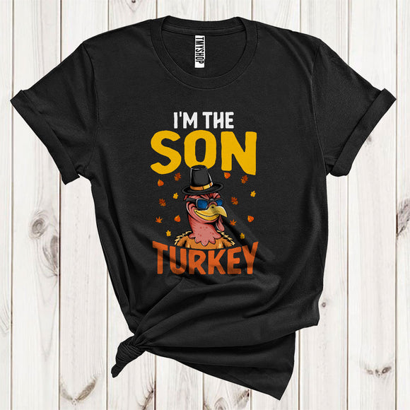 MacnyStore - I'm The Son Turkey Cool Pilgrim Sunglasses Turkey Face Family Group Thanksgiving T-Shirt