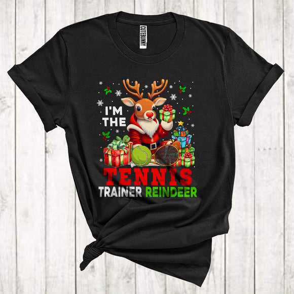 MacnyStore - I'm The Tennis Trainer Reindeer Funny Santa Reindeer Matching Sport Team Christmas T-Shirt